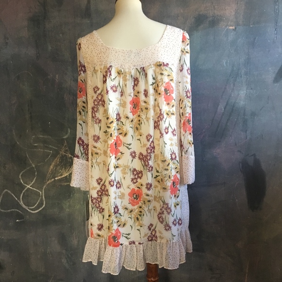 Jovovich Hawk Floral & Polka Dot Ruffle Hem Dress - Picture 4 of 6